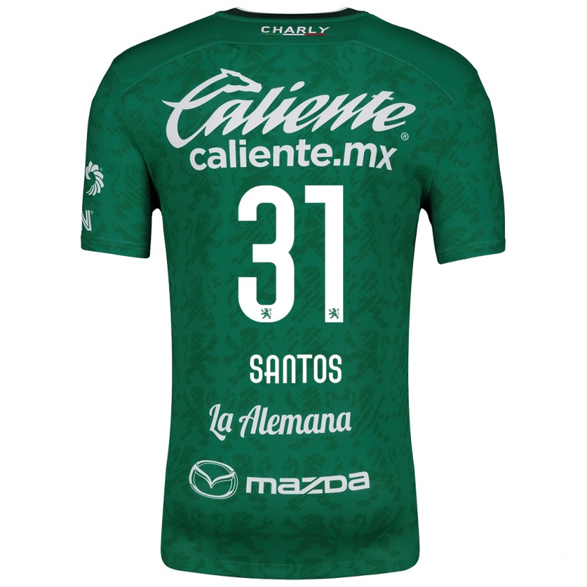 Férfi Sebastián Santos #31 Zöld Fehér Hazai Jersey 2024/25 Mez Póló Ing