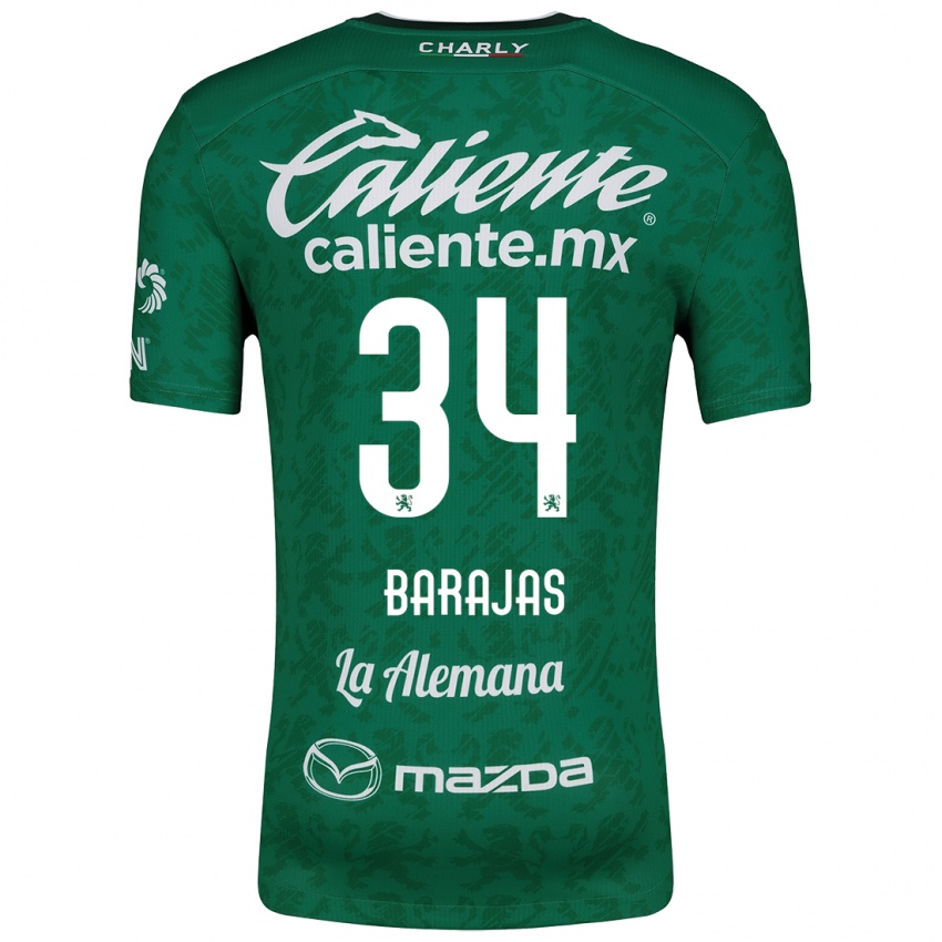 Férfi Víctor Barajas #34 Zöld Fehér Hazai Jersey 2024/25 Mez Póló Ing