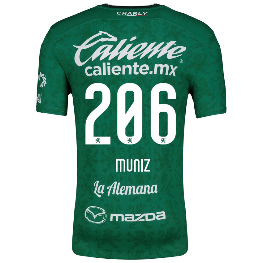 Férfi Isaác Muñíz #206 Zöld Fehér Hazai Jersey 2024/25 Mez Póló Ing