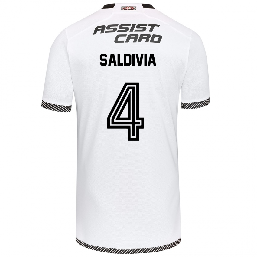 Férfi Alan Saldivia #4 Fehér Fekete Hazai Jersey 2024/25 Mez Póló Ing