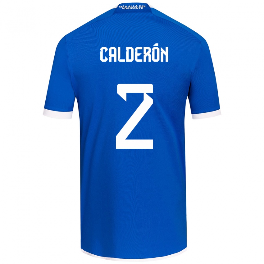 Férfi Franco Calderón #2 Kék Fehér Hazai Jersey 2024/25 Mez Póló Ing