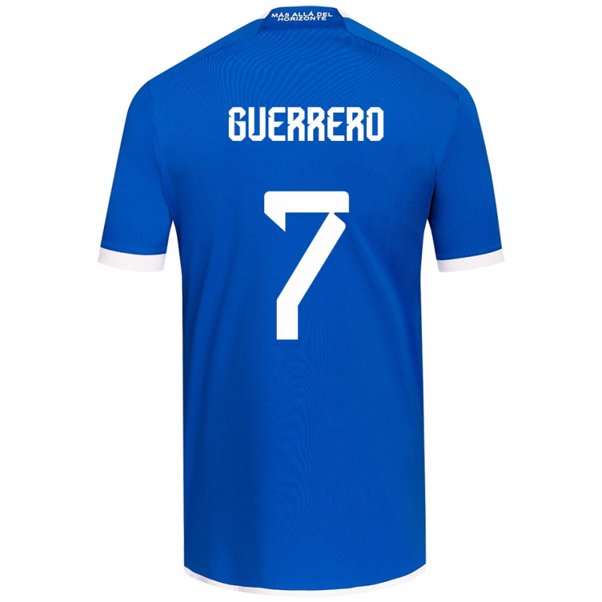 Férfi Maximiliano Guerrero #7 Kék Fehér Hazai Jersey 2024/25 Mez Póló Ing