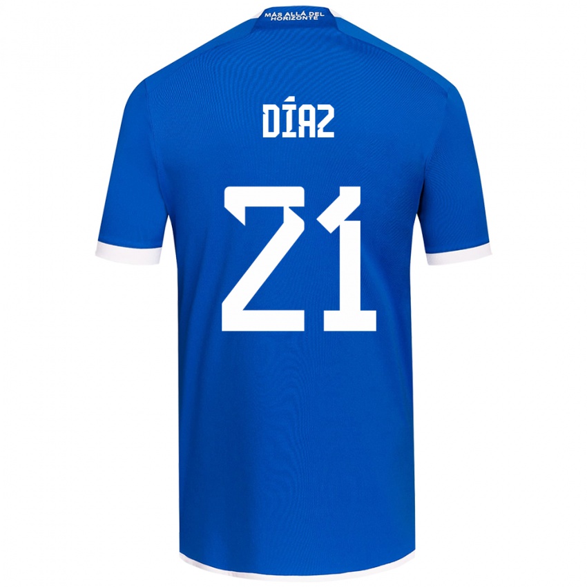 Férfi Marcelo Díaz #21 Kék Fehér Hazai Jersey 2024/25 Mez Póló Ing