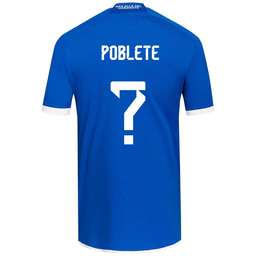 Férfi José Poblete #0 Kék Fehér Hazai Jersey 2024/25 Mez Póló Ing