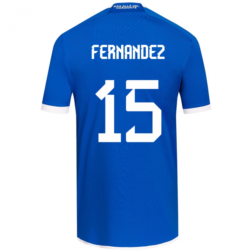 Férfi Vicente Fernández #15 Kék Fehér Hazai Jersey 2024/25 Mez Póló Ing