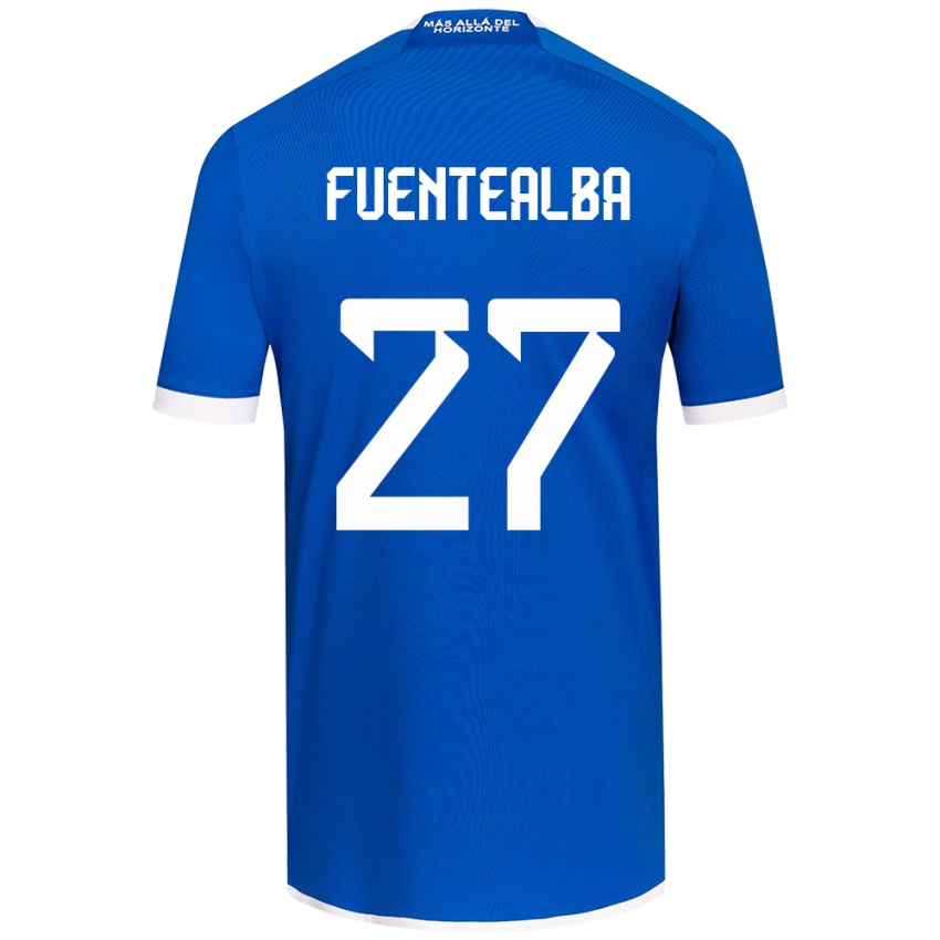 Férfi Jeison Fuentealba #27 Kék Fehér Hazai Jersey 2024/25 Mez Póló Ing