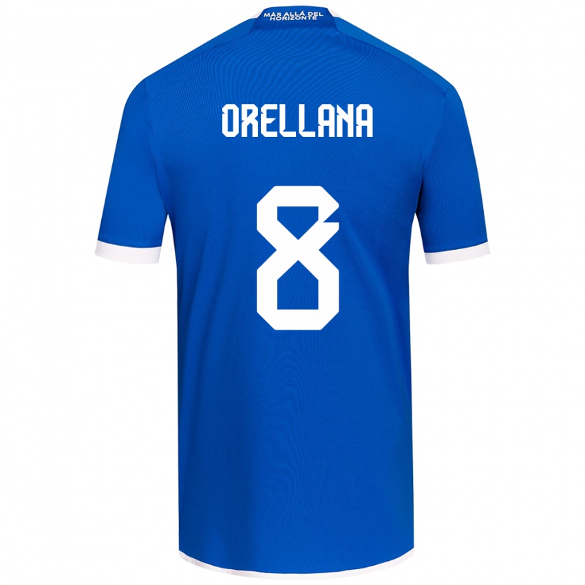 Férfi Denisse Orellana #8 Kék Fehér Hazai Jersey 2024/25 Mez Póló Ing