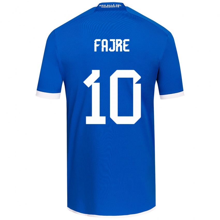 Férfi Nicole Fajre #10 Kék Fehér Hazai Jersey 2024/25 Mez Póló Ing