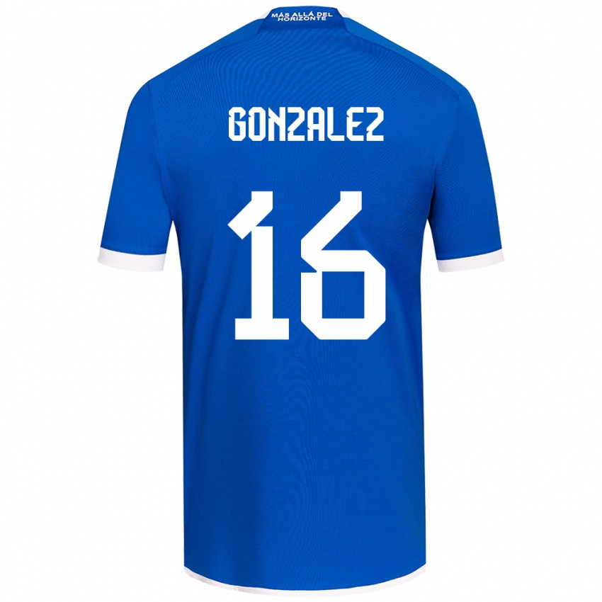 Férfi Monserratt González #16 Kék Fehér Hazai Jersey 2024/25 Mez Póló Ing