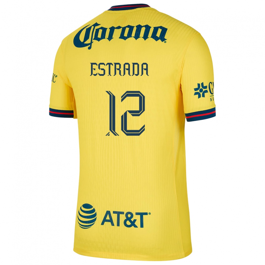 Férfi Jonathan Estrada #12 Sárga Kék Hazai Jersey 2024/25 Mez Póló Ing