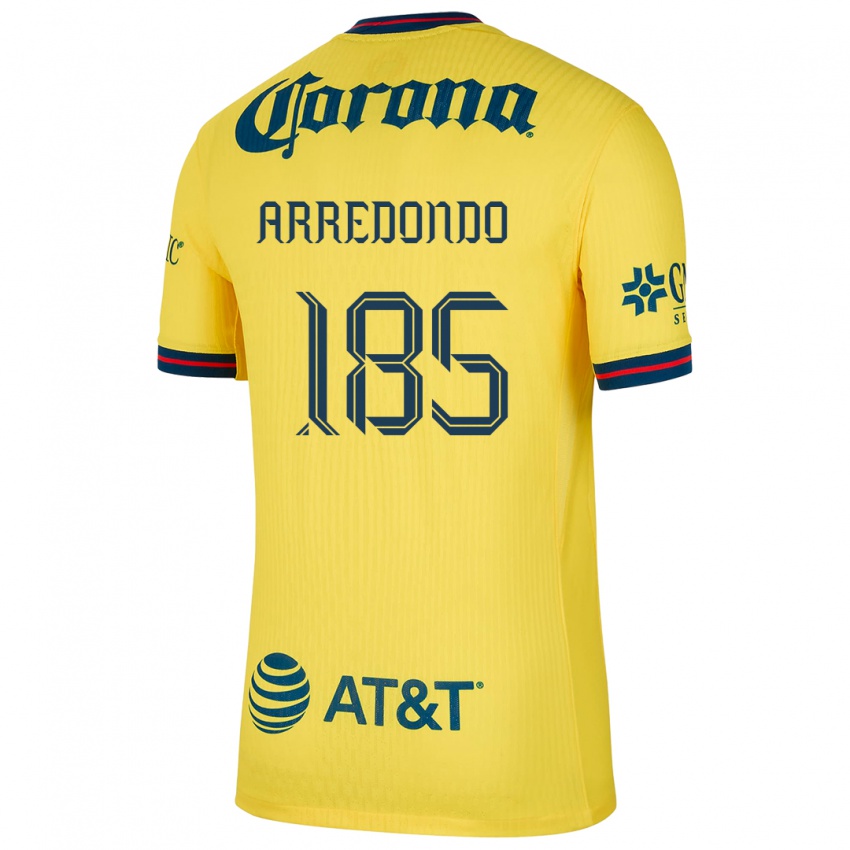 Férfi Aarón Arredondo #185 Sárga Kék Hazai Jersey 2024/25 Mez Póló Ing