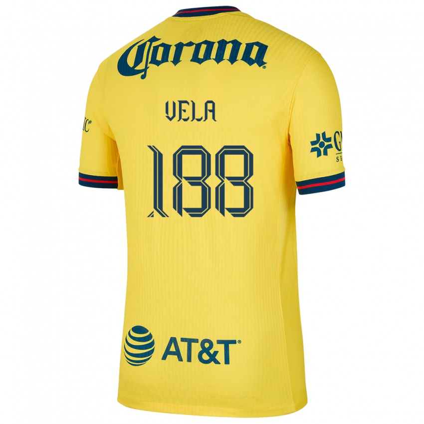 Férfi Christo Vela #188 Sárga Kék Hazai Jersey 2024/25 Mez Póló Ing