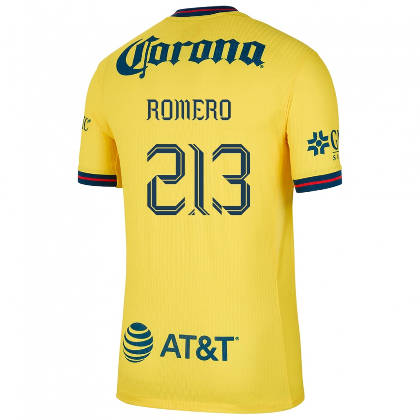 Férfi Axel Romero #213 Sárga Kék Hazai Jersey 2024/25 Mez Póló Ing