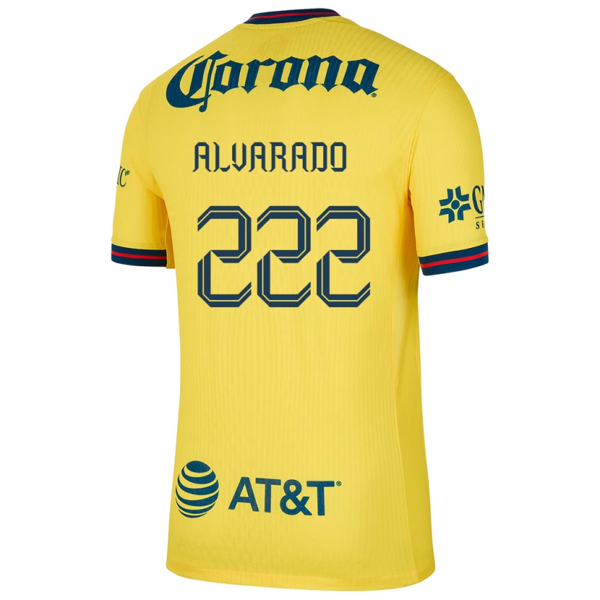 Férfi Daniel Alvarado #222 Sárga Kék Hazai Jersey 2024/25 Mez Póló Ing