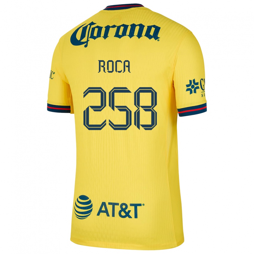 Férfi Juan Roca #258 Sárga Kék Hazai Jersey 2024/25 Mez Póló Ing