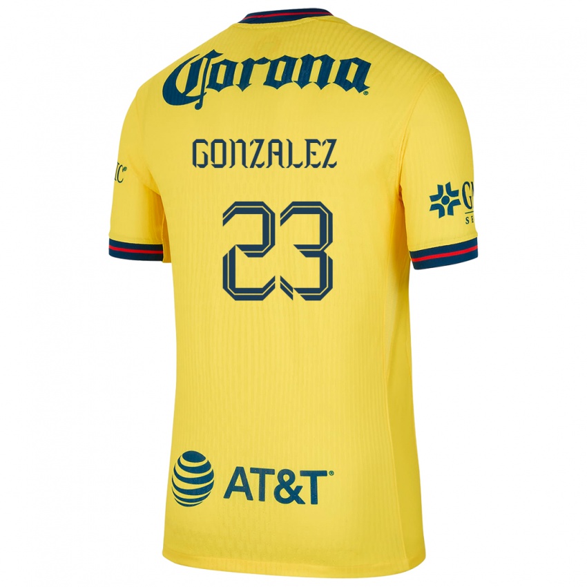 Férfi Itzel Gonzalez #23 Sárga Kék Hazai Jersey 2024/25 Mez Póló Ing