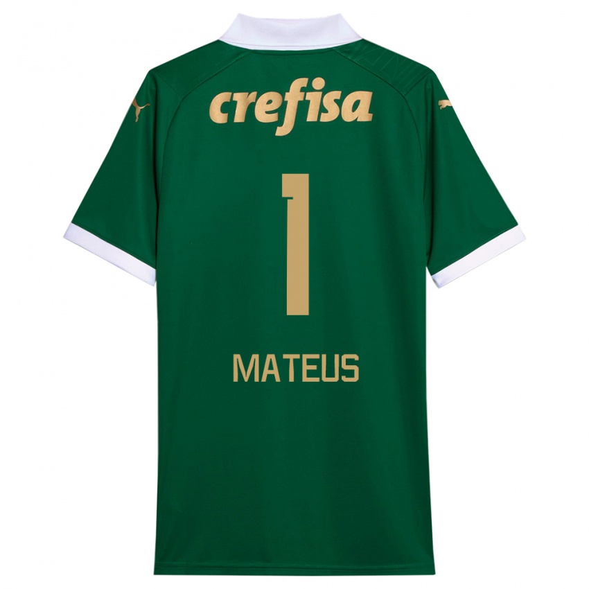 Férfi Mateus #1 Zöld Fehér Hazai Jersey 2024/25 Mez Póló Ing