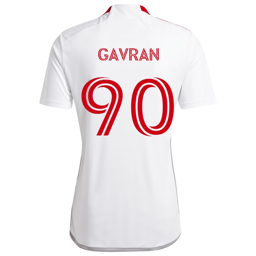 Férfi Luka Gavran #90 Fehér Piros Idegenbeli Jersey 2024/25 Mez Póló Ing