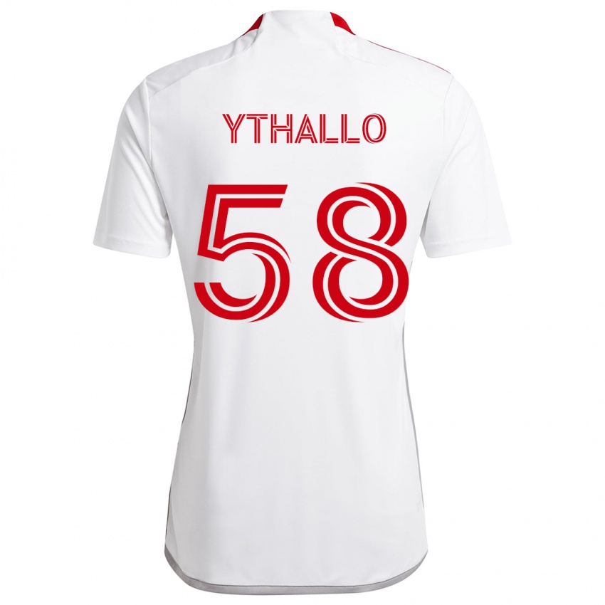 Férfi Ythallo #58 Fehér Piros Idegenbeli Jersey 2024/25 Mez Póló Ing