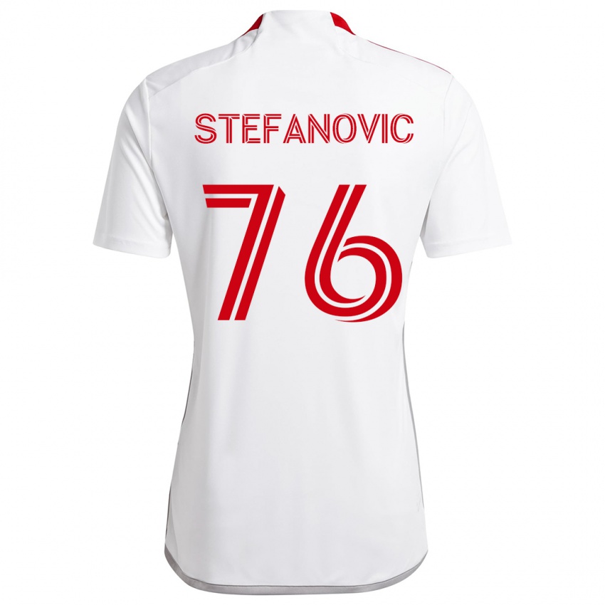 Férfi Lazar Stefanovic #76 Fehér Piros Idegenbeli Jersey 2024/25 Mez Póló Ing