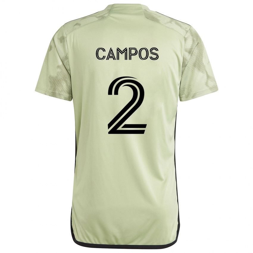 Férfi Omar Campos #2 Világos Zöld Idegenbeli Jersey 2024/25 Mez Póló Ing