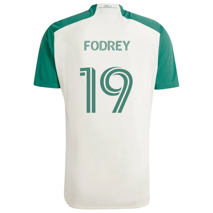 Férfi Cj Fodrey #19 Barna Színek Zöld Idegenbeli Jersey 2024/25 Mez Póló Ing