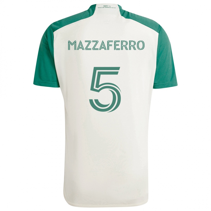 Férfi Salvatore Mazzaferro #5 Barna Színek Zöld Idegenbeli Jersey 2024/25 Mez Póló Ing