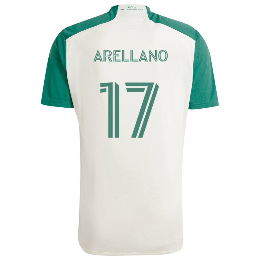 Férfi Bryan Arellano #17 Barna Színek Zöld Idegenbeli Jersey 2024/25 Mez Póló Ing