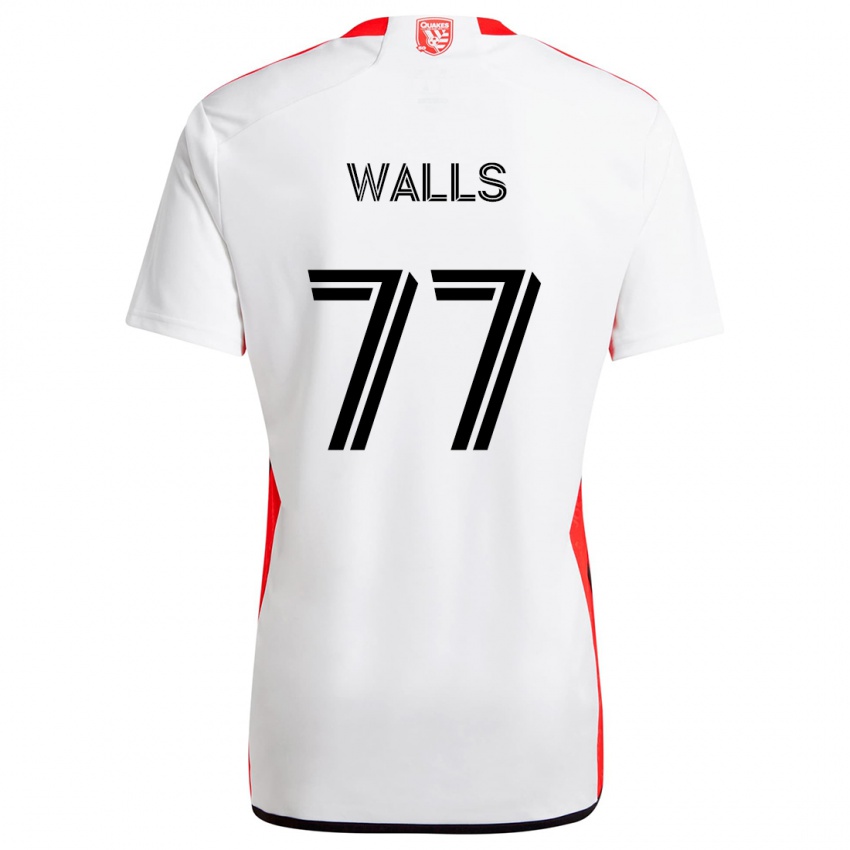 Férfi Casey Walls #77 Fehér Piros Idegenbeli Jersey 2024/25 Mez Póló Ing