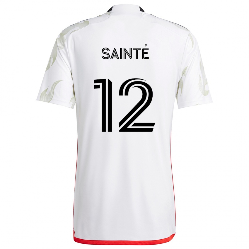 Férfi Carl Sainté #12 Fehér Piros Fekete Idegenbeli Jersey 2024/25 Mez Póló Ing