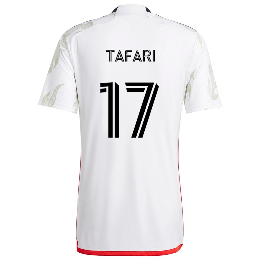 Férfi Nkosi Tafari #17 Fehér Piros Fekete Idegenbeli Jersey 2024/25 Mez Póló Ing