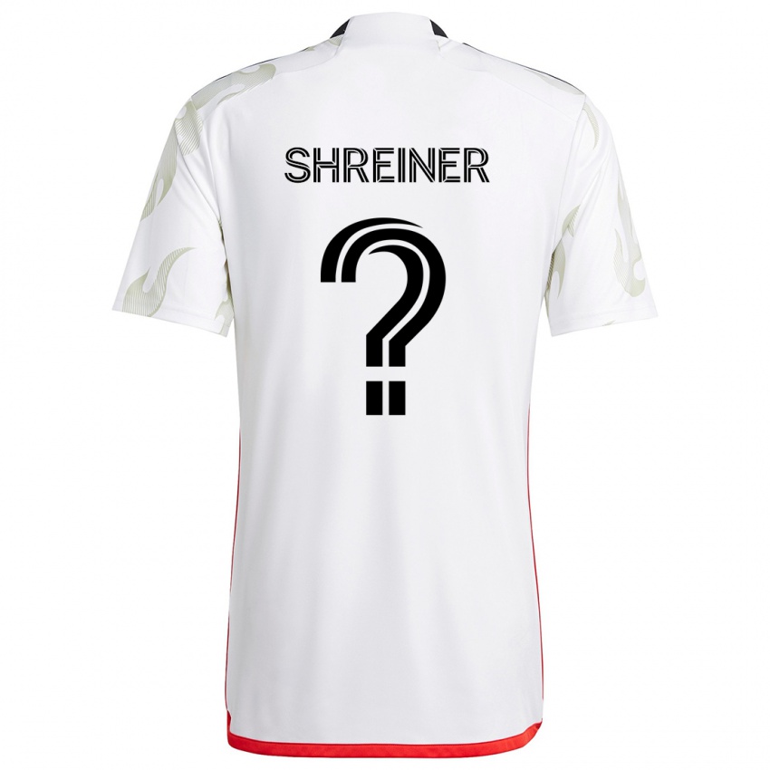 Férfi Luke Shreiner #0 Fehér Piros Fekete Idegenbeli Jersey 2024/25 Mez Póló Ing