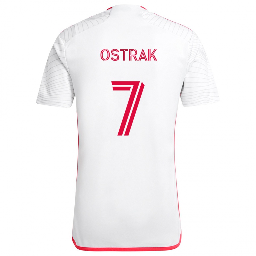 Férfi Tomás Ostrák #7 Fehér Piros Idegenbeli Jersey 2024/25 Mez Póló Ing