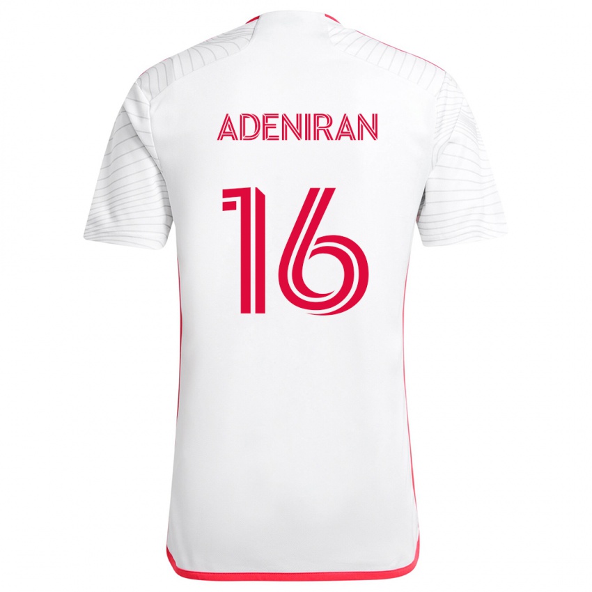 Férfi Samuel Adeniran #16 Fehér Piros Idegenbeli Jersey 2024/25 Mez Póló Ing