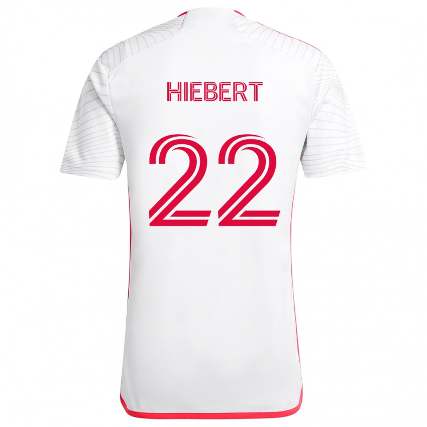 Férfi Kyle Hiebert #22 Fehér Piros Idegenbeli Jersey 2024/25 Mez Póló Ing