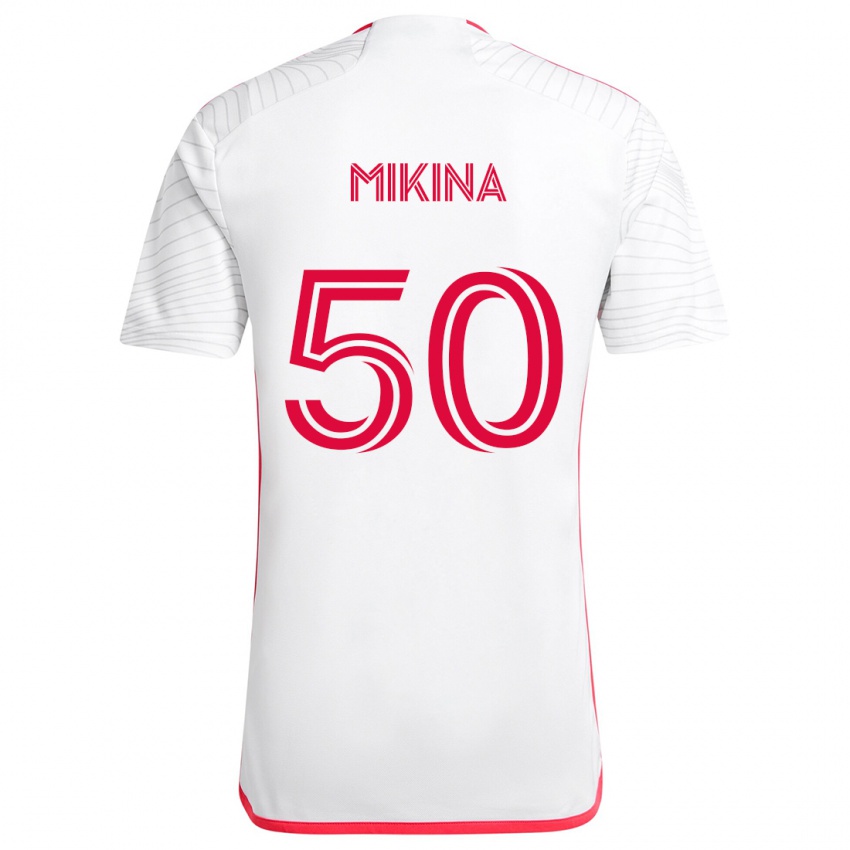 Férfi Gabriel Mikina #50 Fehér Piros Idegenbeli Jersey 2024/25 Mez Póló Ing