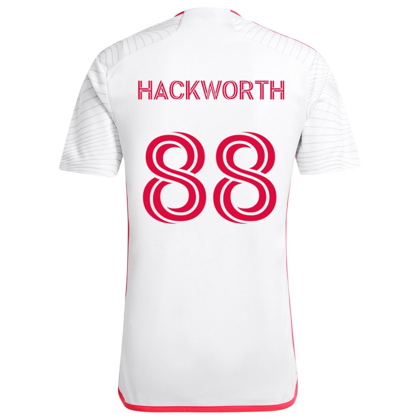 Férfi Larsen Hackworth #88 Fehér Piros Idegenbeli Jersey 2024/25 Mez Póló Ing