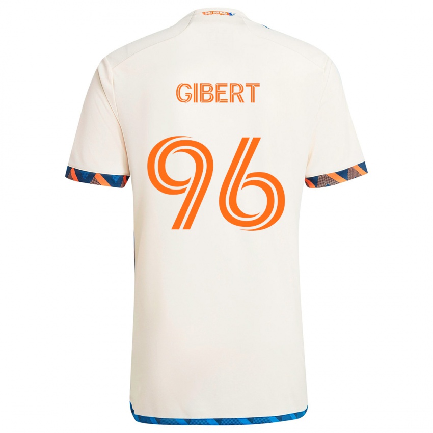 Férfi Gaël Gibert #96 Fehér Narancs Idegenbeli Jersey 2024/25 Mez Póló Ing