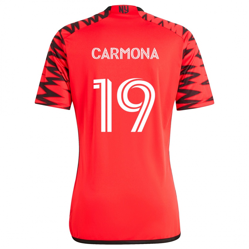 Férfi Wikelman Carmona #19 Piros Fekete Fehér Idegenbeli Jersey 2024/25 Mez Póló Ing