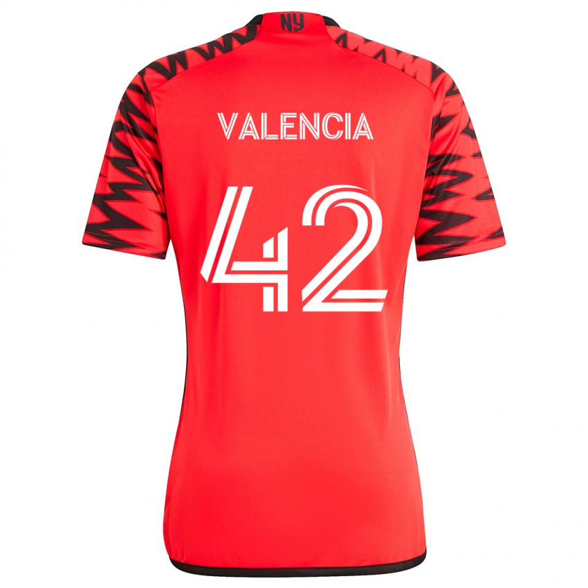 Férfi Omar Valencia #42 Piros Fekete Fehér Idegenbeli Jersey 2024/25 Mez Póló Ing