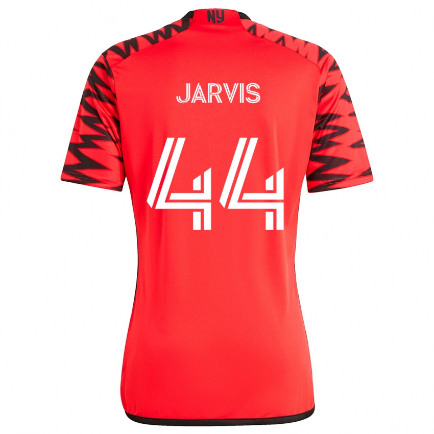 Férfi Aiden Jarvis #44 Piros Fekete Fehér Idegenbeli Jersey 2024/25 Mez Póló Ing