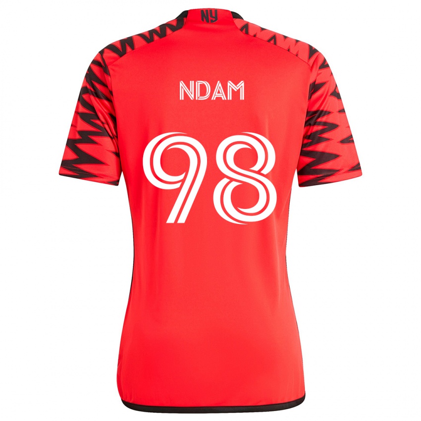 Férfi Hassan Ndam #98 Piros Fekete Fehér Idegenbeli Jersey 2024/25 Mez Póló Ing