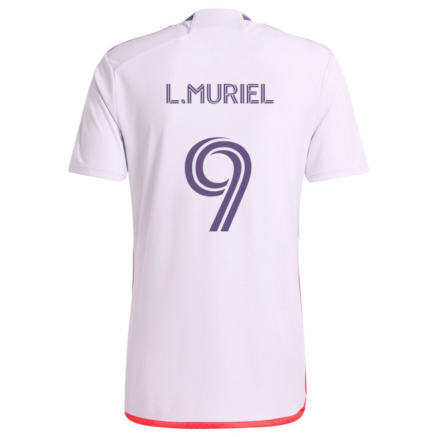 Férfi Luis Muriel #9 Fehér Piros Lila Idegenbeli Jersey 2024/25 Mez Póló Ing