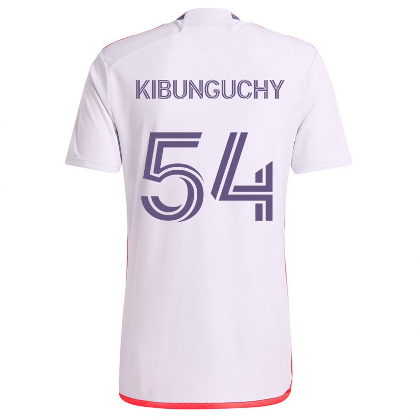 Férfi Nabi Kibunguchy #54 Fehér Piros Lila Idegenbeli Jersey 2024/25 Mez Póló Ing