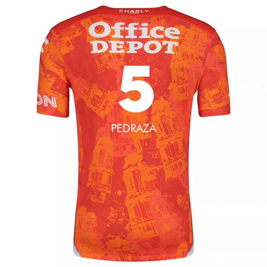 Férfi Pedro Pedraza #5 Narancssárga Fehér Idegenbeli Jersey 2024/25 Mez Póló Ing