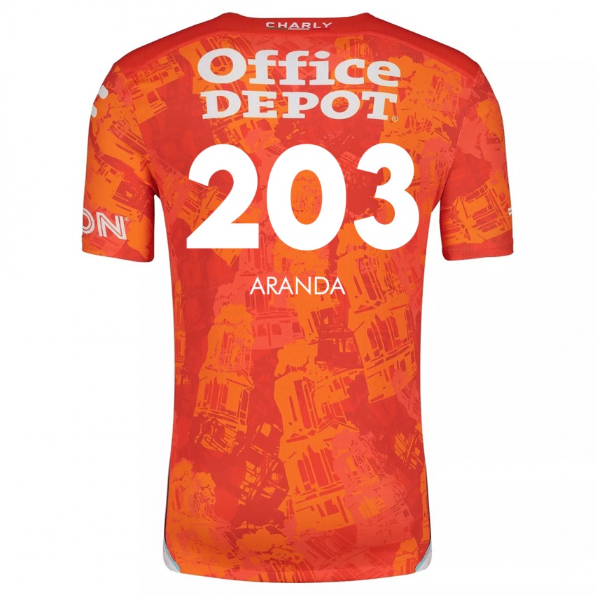 Férfi Juan Aranda #203 Narancssárga Fehér Idegenbeli Jersey 2024/25 Mez Póló Ing