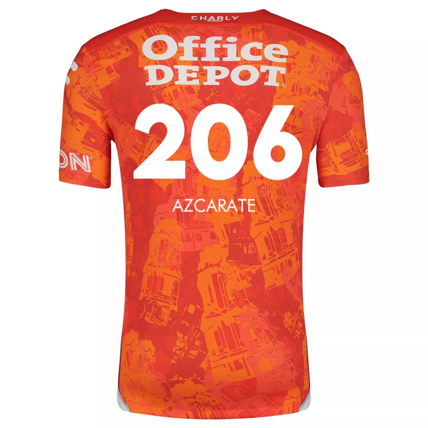 Férfi Yerar Azcárate #206 Narancssárga Fehér Idegenbeli Jersey 2024/25 Mez Póló Ing