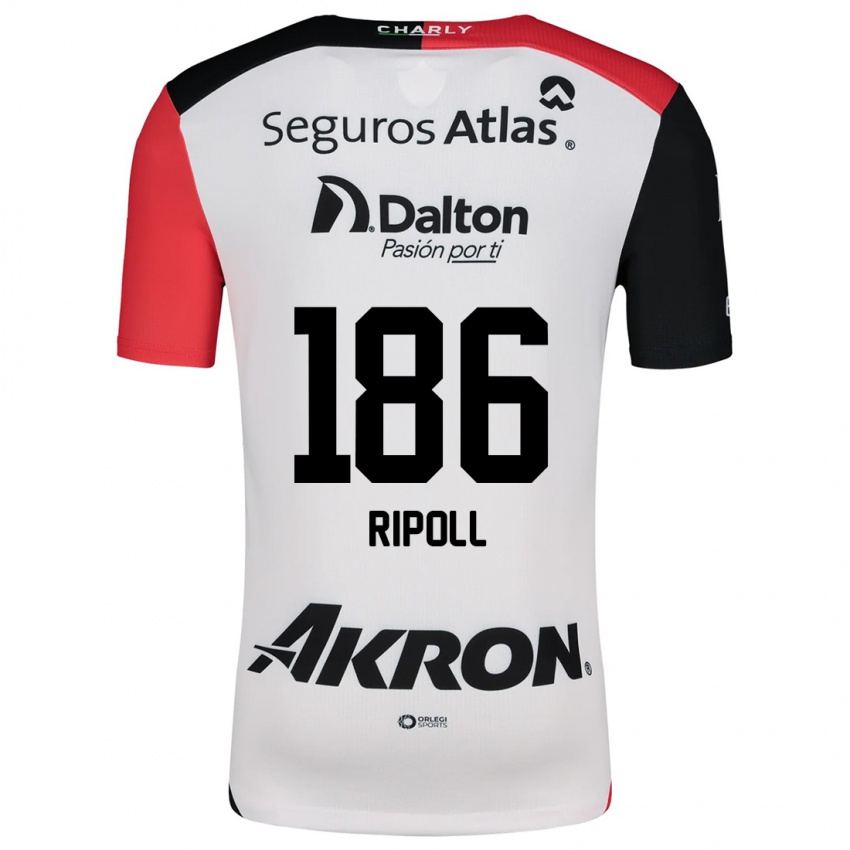 Férfi Alonso Ripoll #186 Fehér Piros Fekete Idegenbeli Jersey 2024/25 Mez Póló Ing