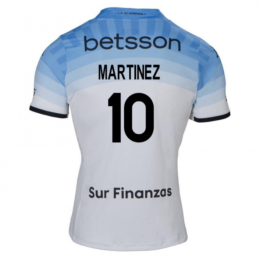 Férfi Roger Martinez #10 Fehér Kék Fekete Idegenbeli Jersey 2024/25 Mez Póló Ing