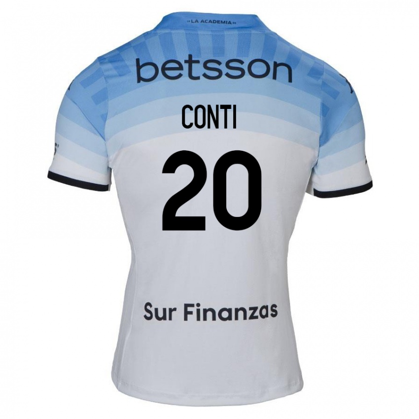 Férfi Germán Conti #20 Fehér Kék Fekete Idegenbeli Jersey 2024/25 Mez Póló Ing